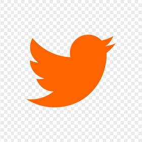 HD Orange Twitter Bird Logo Icon PNG