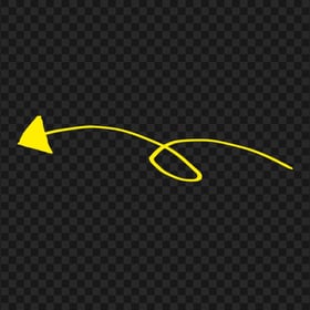 HD Yellow Line Art Drawn Arrow Pointing Left PNG