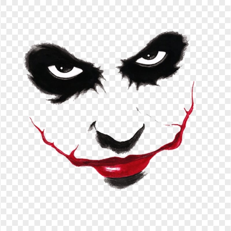 Joker Face Silhouette Black and Red | Citypng