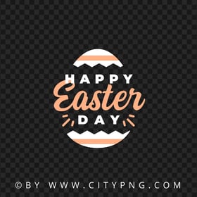 HD Happy Easter Day Orange Calligraphy Transparent PNG