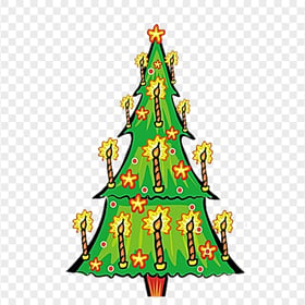 Cartoon Clipart Christmas Tree With Candles