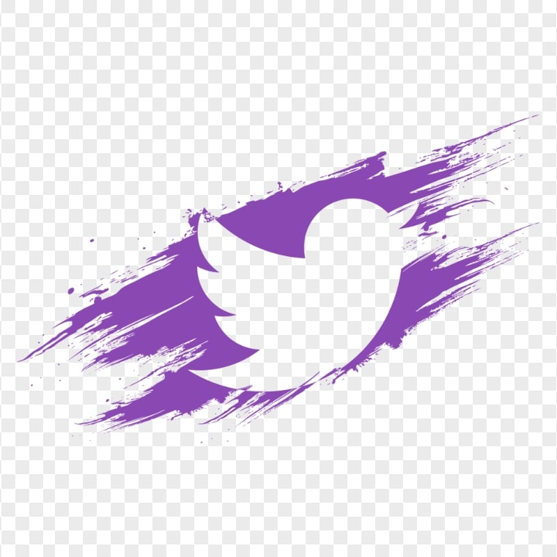 HD Purple Twitter Brush Stroke Icon PNG