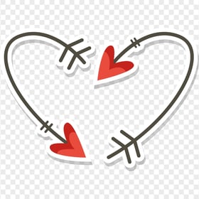Cupid Arrows Heart Shape Valentine Love PNG