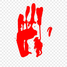 HD Red Hand Print Silhouette Clipart Left Hand PNG