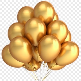 HD Gold Party Birthday Celebration Balloons PNG