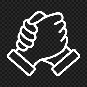 Brother Handshake Outline White Icon