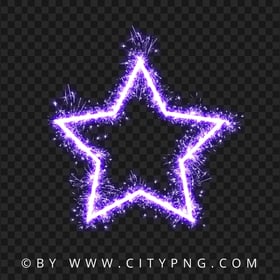 Purple Sparkling Firework Star PNG Image