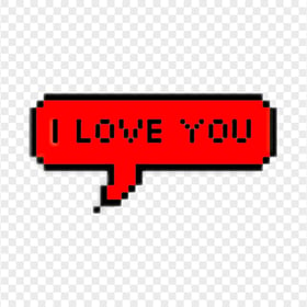 HD I Love You Red Bubble Text Message PNG