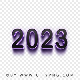 3D Purple & Black 2023 Text Logo PNG IMG