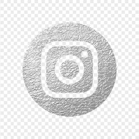HD Silver Texture Round Instagram Logo Icon PNG