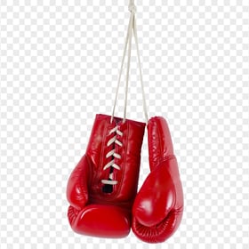 Hanging Up Red Boxing Gloves Box Pair Sport