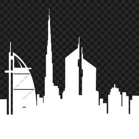 Dubai City Skyline Burj Khalifa Silhouette FREE PNG