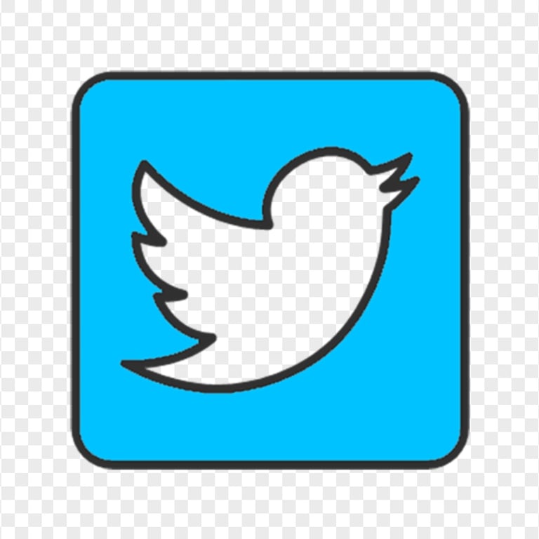 Aesthetic Blue Square Twitter Icon PNG Citypng