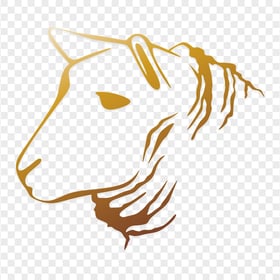 HD Gold Sheep Goat Head Logo Silhouette PNG