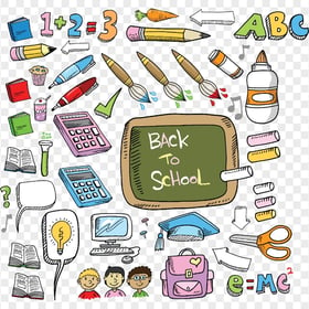 HD Doodle Drawing Back To School Pattern PNG