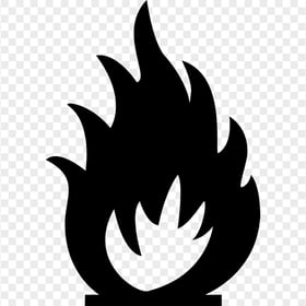 Black Fire Flame Silhouette Symbol Icon PNG