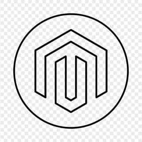 Magento Round Outline Black Logo Icon PNG