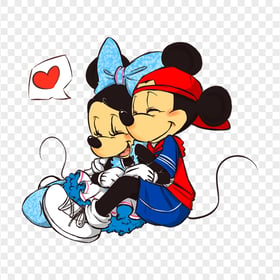 HD Mickey Mouse With Minnie Mouse In Love PNG