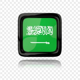 Square Saudi Arabia Flag Button Icon