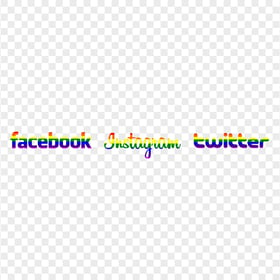 HD Facebook Instagram Twitter Rainbow Logos Signature PNG