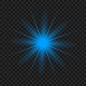 Blue Sparkling Light Star Transparent Background