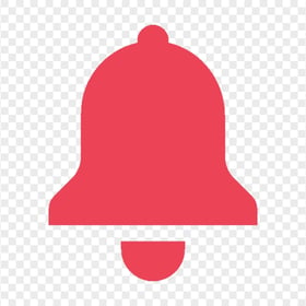 Flat Red Notification Bell Icon PNG Image