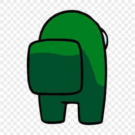 HD Green Among Us Character Back View PNG