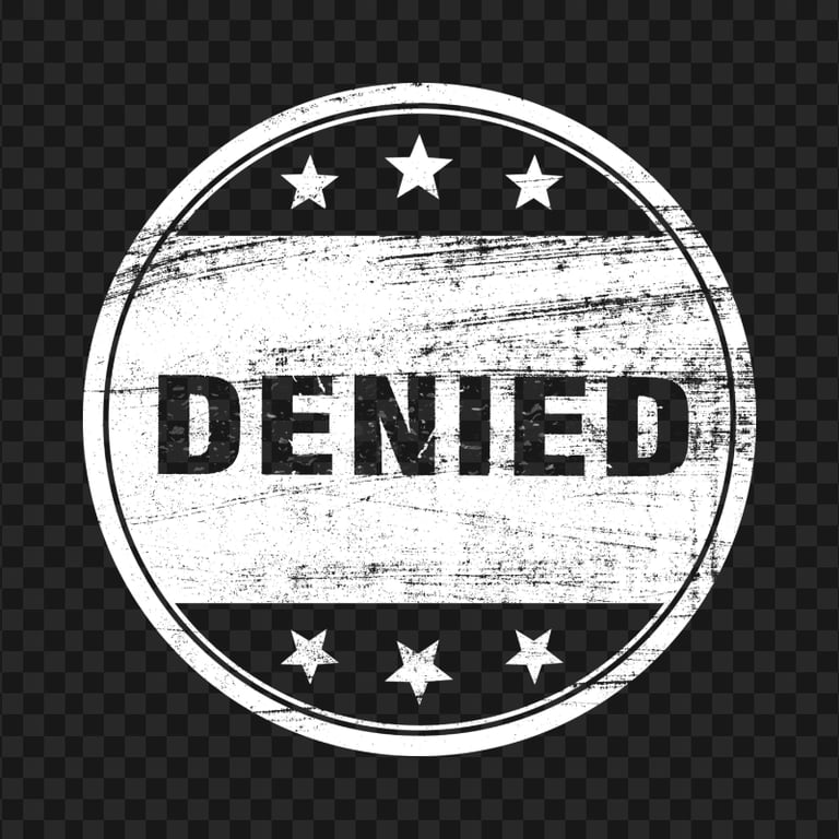 Denied Round White Stamp Icon | Citypng