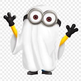 HD Minion Wearing White Sheet Ghost PNG