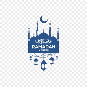Blue Ramadan Kareem Lanterns Mosque Moon