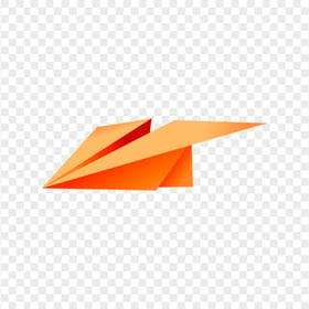 Orange Paper Plane PNG Image