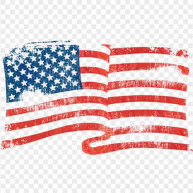 Waving American Flag Grunge Rubber Stamp Texture