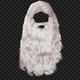 Santa White Wig Beard Hair Download PNG