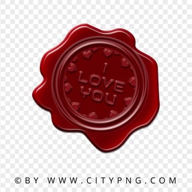 I Love You Red Seal Stamp Transparent Background