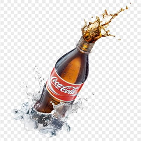 HD Cold Coca Cola Bottle Liquid Splash PNG