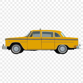 Vector Cartoon NYC Taxi Cab Yellow Car Download PNG