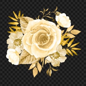 HD Watercolor Painting Yellow Flower Rose PNG