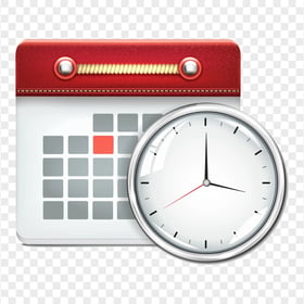 Download Clock And Calendar Illustration Icon PNG