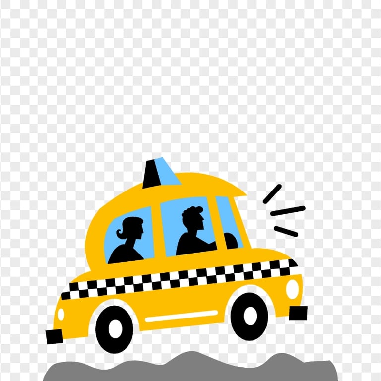 SUV Taxi Cab Vector Cartoon HD PNG