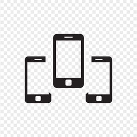 HD Three Black Smartphone Icon Transparent PNG