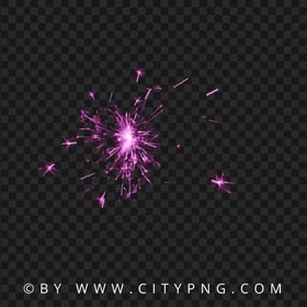 Purple Sparks Fireworks Effect PNG Image