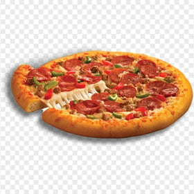 Hot and Cheesy Pepperoni Pizza Transparent PNG