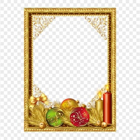 Christmas Gold Decorated Frame Illustration