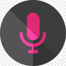 HD Black & Pink Voice Recorder Phone Flat Icon PNG