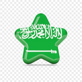 Saudi Arabia Glossy Star Flag Icon PNG