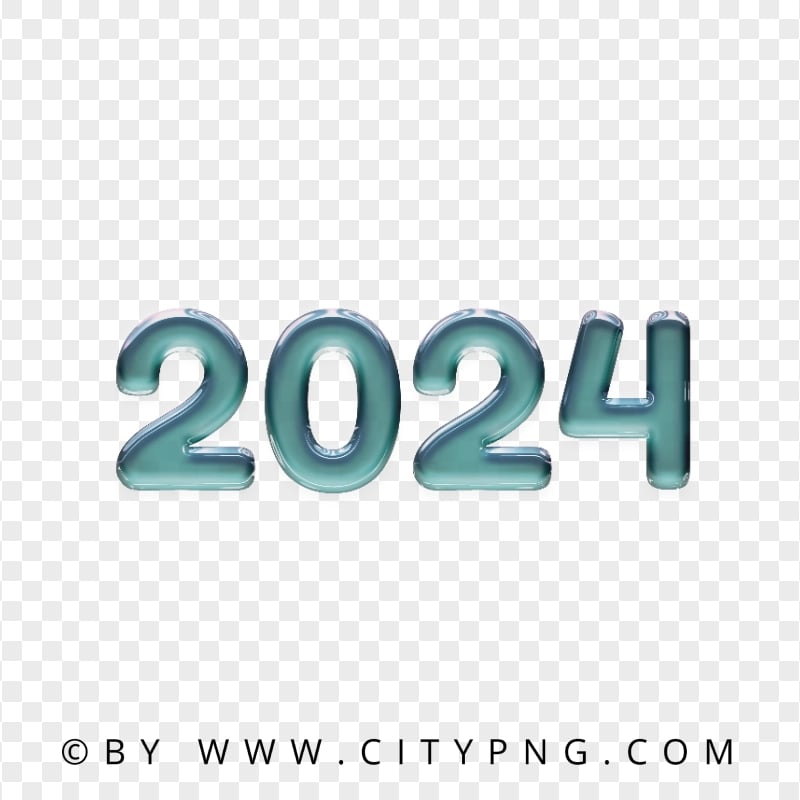 Light Blue Glossy 2024 Text Image PNG