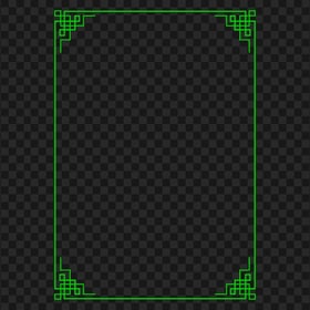 Vertical Green Chinese Frame Transparent PNG