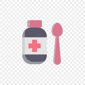 Bottle Liquid Syrup Medicine Icon Flat Healthcare