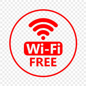 Free Wi-Fi Round Red Logo Icon Sign Download PNG