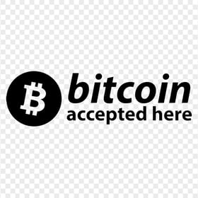 HD Black Bitcoin Accepted Here Word Button PNG